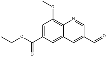 3-甲酰基-8-甲氧基喹啉-6-羧酸乙酯 结构式