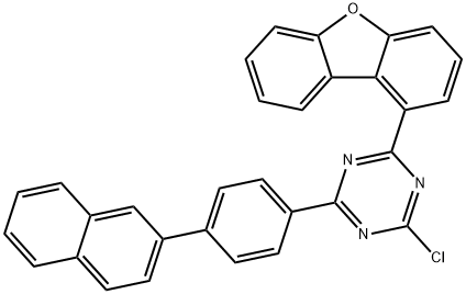 2-氯-4-(二苯并[B,D]呋喃-1-基)-6-(4-(萘-2-基)苯基)-1,3,5-三嗪 结构式