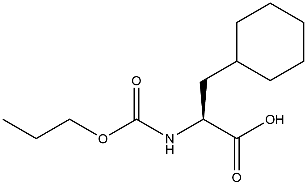 (S)-3-环己基-2-((丙氧羰基)氨基)丙酸 结构式