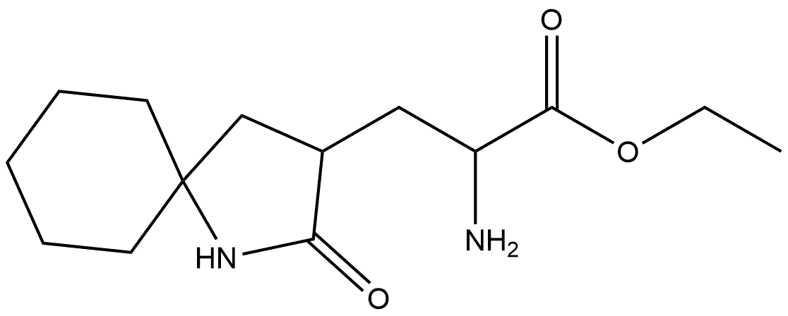 2-氨基-3-(2-氧代-1-氮杂螺[4.5]癸烷-3-基)丙酸乙酯 结构式