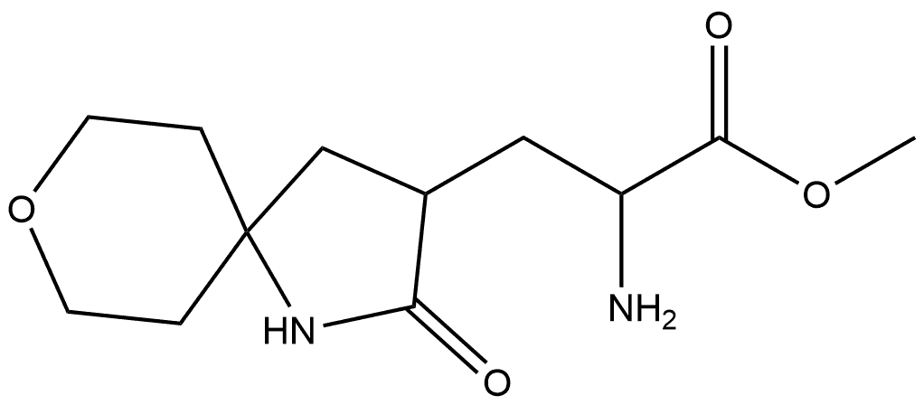 2-氨基-3-(2-氧代-8-氧杂-1-氮杂螺[4.5]癸烷-3-基)丙酸甲酯 结构式