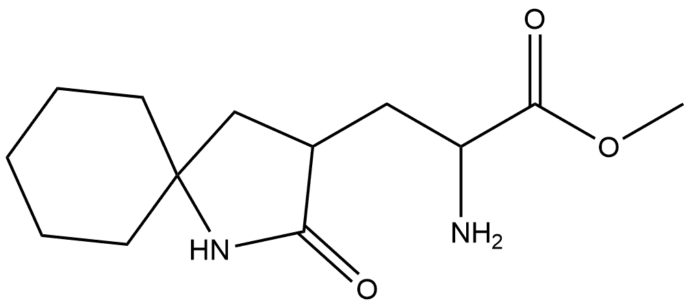 2-氨基-3-(2-氧代-1-氮杂螺[4.5]癸烷-3-基)丙酸甲酯 结构式