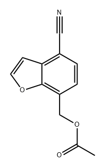 乙酸[(4-氰基-7-苯并呋喃基)甲基]酯 结构式