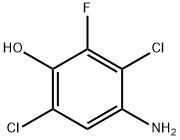 4-氨基-3,6-二氯-2-氟苯酚 结构式