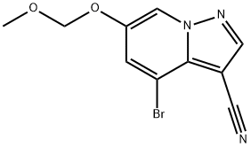 4-溴-6-(甲氧基甲氧基)吡唑[1,5-A]吡啶-3-腈 结构式
