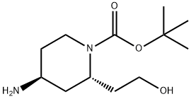 (2S,4S)-4-氨基-2-(2-羟乙基)哌啶-1-羧酸叔丁酯 结构式