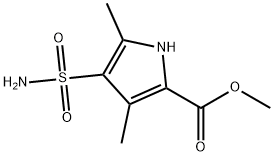 3,5-二甲基-4-氨磺酰基-1H-吡咯-2-羧酸甲酯 结构式