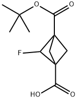 3-(叔丁氧羰基)-2-氟双环[1.1.1]戊烷-1-羧酸 结构式