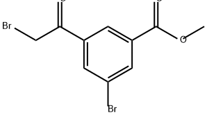 3-溴-5-(2-溴乙酰基)苯甲酸甲酯 结构式