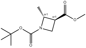 1,3-Azetidinedicarboxylic acid, 2-methyl-, 1-(1,1-dimethylethyl) 3-methyl ester, (2R,3S)-rel- 结构式