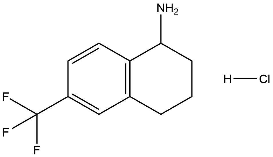 6-(Trifluoromethyl)-1,2,3,4-tetrahydronaphthalen-1-amine? hydrochloride 结构式