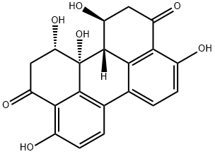 3,10-Perylenedione, 1,2,11,12,12a,12b-hexahydro-1,4,9,12,12a-pentahydroxy-, (1S,12S,12aR,12bS)- 结构式