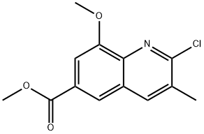 2-氯-8-甲氧基-3-甲基喹啉-6-羧酸甲酯 结构式