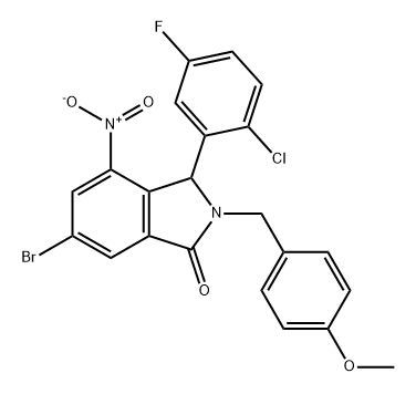 6-溴-3-(2-氯-5-氟苯基)-2-(4-甲氧基苄基)-4-硝基异吲哚啉-1-酮 结构式