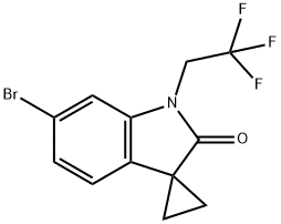 6'-溴-1'-(2,2,2-三氟乙基)螺[环丙烷-1,3'-吲哚]-2'-酮 结构式