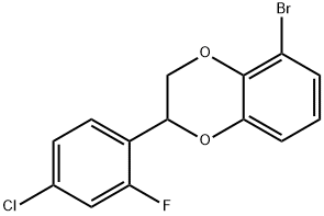 5-溴-2-(4-氯-2-氟苯基)-2,3-二氢苯并[B][1,4]二噁英 结构式