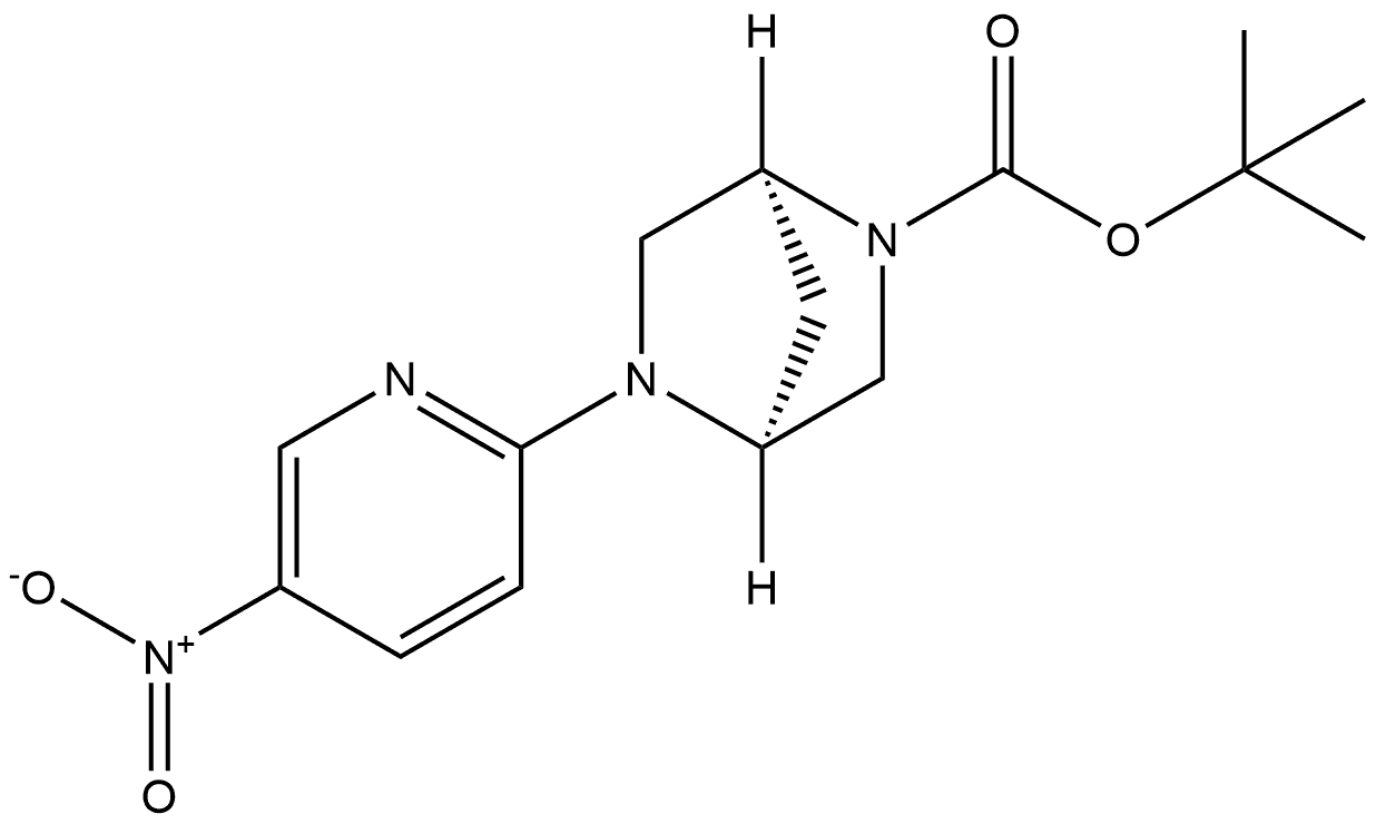 tert-butyl (1S,4S)-5-(5-nitropyridin-2-yl)-2,5-diazabicyclo[2.2.1]heptane-2-carboxylate 结构式