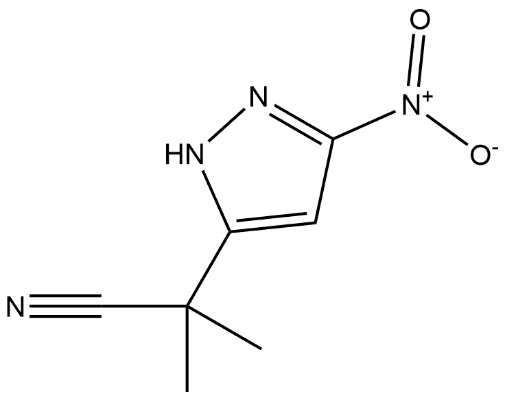 2-甲基-2-(3-硝基1H-吡唑-5-基)丙腈 结构式