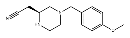 (S)-2-(4-(4-甲氧基苄基)哌嗪-2-基)乙腈 结构式