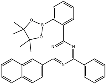 2-(萘-2-基)-4-苯基-6-(2-(4,4,5,5-四甲基-1,3,2-二氧杂硼烷-2-基)苯基)-1,3,5-三嗪 结构式