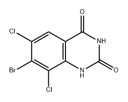 7-溴-6,8-二氯喹唑啉-2,4(1H,3H)-二酮 结构式