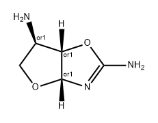 REL-(3AS,6R,6AR)-3A,5,6,6A-四氢呋喃[2,3-D]噁唑-2,6-二胺 结构式