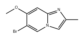 6-溴-7-甲氧基-2-甲基咪唑并[1,2-A]吡啶 结构式