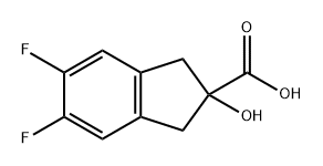 5,6-二氟-2-羟基-2,3-二氢-1H-茚-2-羧酸 结构式