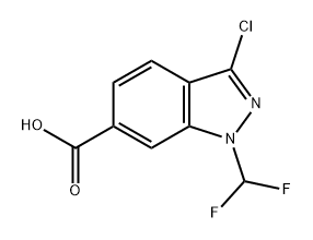 3-氯-1-(二氟甲基)-1H-吲唑-6-羧酸 结构式
