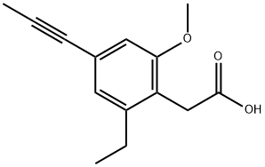 2-(2-乙基-6-甲氧基-4-(丙-1-炔-1-基)苯基)乙酸 结构式