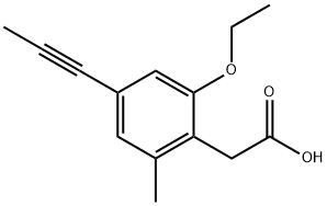 2-(2-乙氧基-6-甲基-4-(丙-1-炔-1-基)苯基)乙酸 结构式