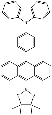 ,9-(4-(10-(4,4,5,5-四甲基-1,3,2-二氧杂硼烷-2-基)蒽-9-基)苯基)-9H-咔唑 结构式