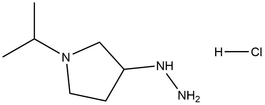 3-Hydrazinyl-1-isopropylpyrrolidine hydrochloride 结构式