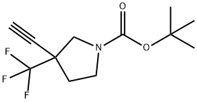 1,1-二甲基乙基3-乙炔基-3-(三氟甲基)-1-吡咯烷羧酸酯 结构式