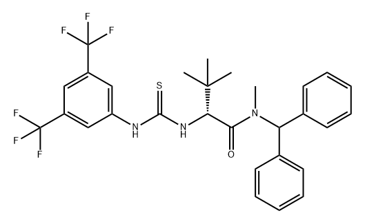 (R)-N-苯甲基-2-(3-(3,5-双(三氟甲基)苯基)硫脲基)-N,3,3-三甲基丁酰胺 结构式