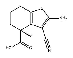 (S)-2-氨基-3-氰基-4-甲基-4,5,6,7-四氢苯并[B]噻吩-4-羧酸 结构式