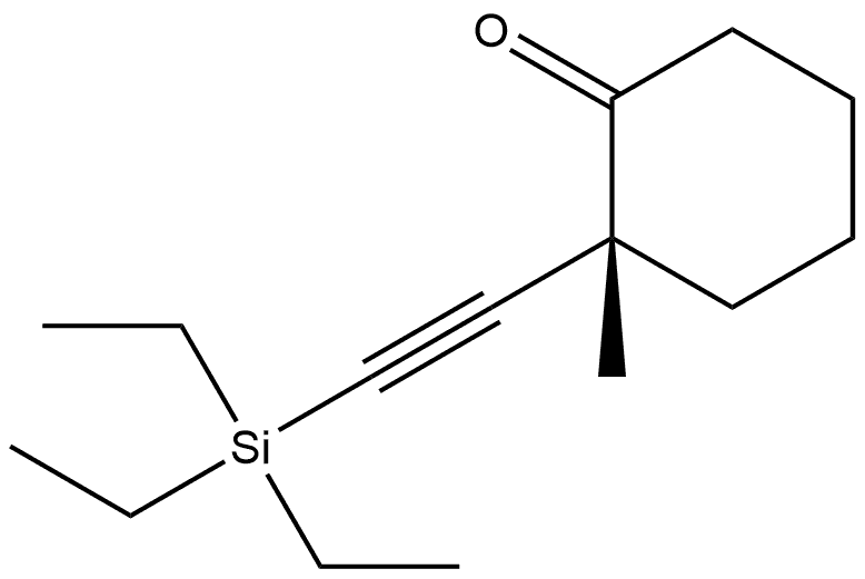(R)-2-甲基-2-[(三乙基硅基)乙炔基]环己酮 结构式