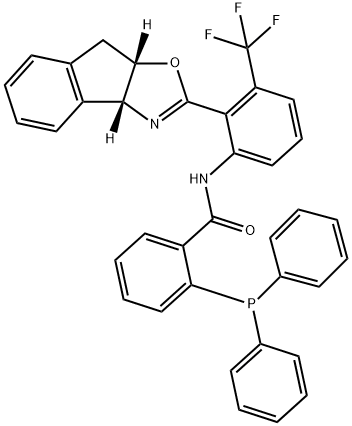 N-(2-((3AR,8AS)-3A,8A-二氢-8H-茚并[1,2-D]噁唑-2-基)-3-(三氟甲基)苯基)-2-(二苯基膦酰基)苯胺 结构式