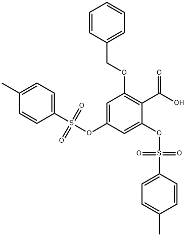 2-(苄氧基)-4,6-双(甲苯磺酰氧基)苯甲酸 结构式