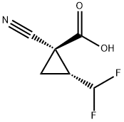 (1R,2R)-1-氰基-2-(二氟甲基)环丙烷羧酸 结构式