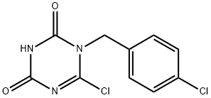 6-氯-1-(4-氯苄基)-1,3,5-三嗪-2,4(1H,3H)-二酮 结构式