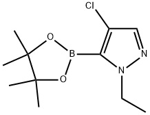 4-氯-1-乙基-5-(4,4,5,5-四甲基-1,3,2-二氧杂硼烷-2-基)-1H吡唑 结构式
