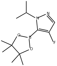 4-氟-1-异丙基-5-(4,4,5,5-四甲基-1,3,2-二氧杂硼烷-2-基)-1H-吡唑 结构式