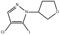 4-氯-5-碘-1-(四氢呋喃-3-基)-1H-吡唑 结构式