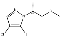 (R)-4-氯-5-碘-1-(1-甲氧基丙烷-2-基)-1H-吡唑 结构式