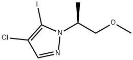 (S)-4-氯-5-碘-1-(1-甲氧基丙烷-2-基)-1H-吡唑 结构式