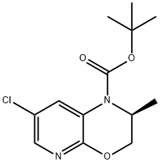 (S)-7-氯-2-甲基-2,3-二氢1H-吡啶并[2,3-B][1,4]噁嗪-1-羧酸叔丁酯 结构式