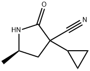 (5R)-3-环丙基-5-甲基-2-氧代-吡咯烷-3-腈 结构式