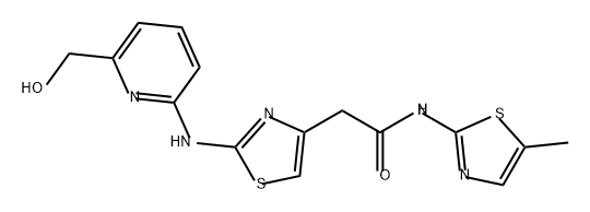 2-[[6-(羟甲基)-2-吡啶基]氨基]-N-(5-甲基-2-噻唑基)-4-噻唑乙酰胺 结构式