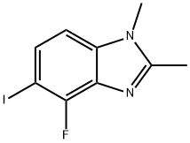 4-氟-5-碘-1,2-二甲基-1H-苯并[D]咪唑 结构式